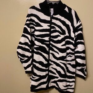 Diane Von Furstenberg Black and White Knit Cardigan